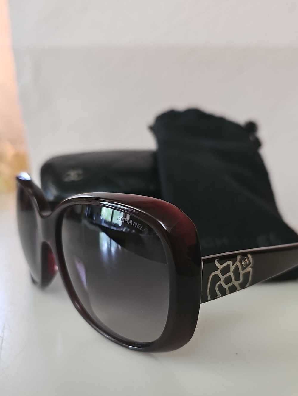CHANEL CAMELLIA BORDEAUX BC14996047 SUNGLASSES/1A2570 - Picture 16 of 16